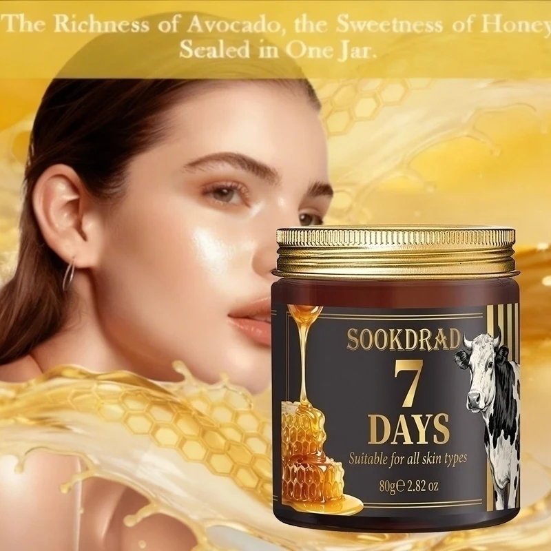7 Days Honey Milk Cream, honey extract, moisturize nourish, face neck, men women,80g/2.82oz, all skin, daily care