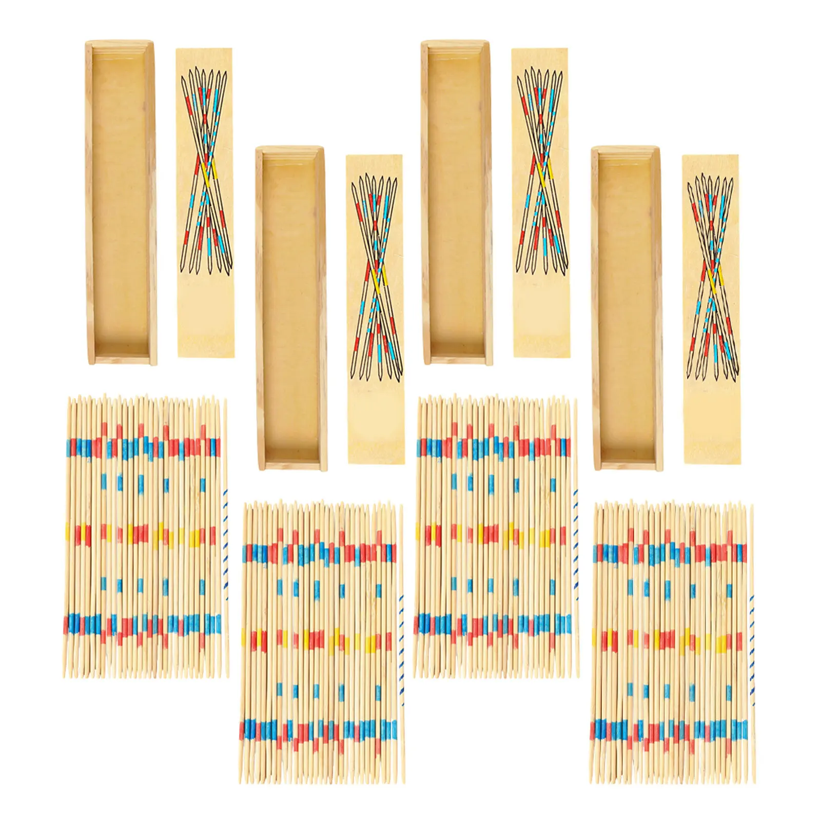 

4 Boxes Wooden Pick Up Sticks Educational Kids Game Brain Development Game Indoor Outdoor