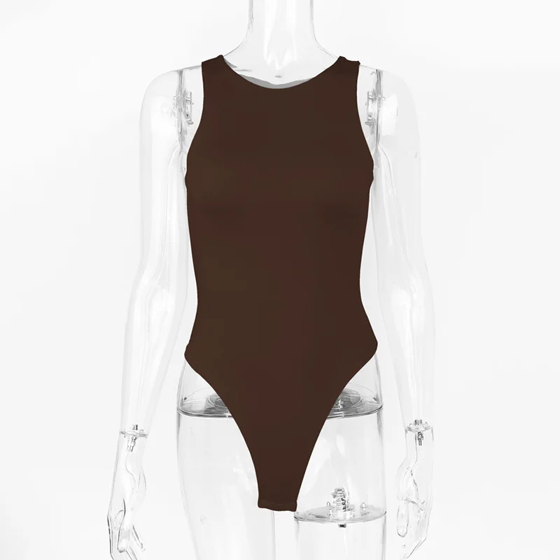 بدلة للجسم بدون أكمام للنساء برقبة دائرية للنساء كاكي أسود 2025 ملابس جديدة لخريف وشتاء #4