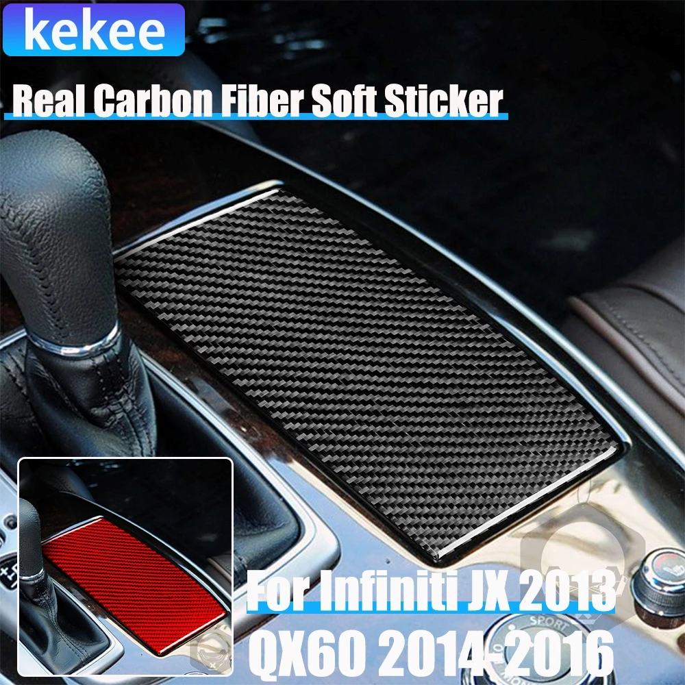 

Real Carbon Fiber Car Accessories Center Cup Holder Panel Trim Cover Soft Sticker For Infiniti JX 2013 QX60 2014 2015 2016