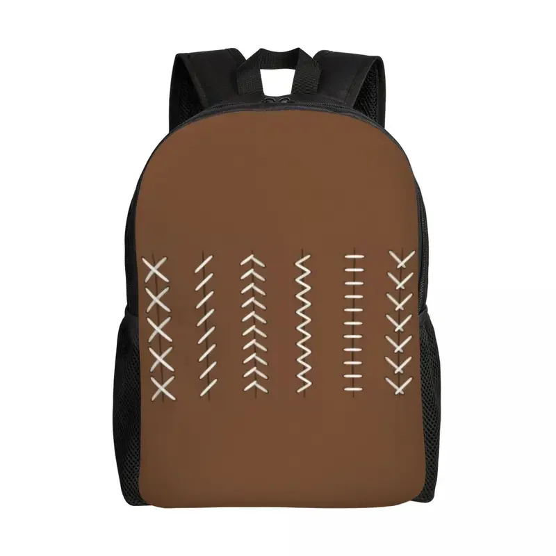 Rugby Ball Stitching Pattern Backpacks for Women Men Waterproof School College Bag Print Bookbag