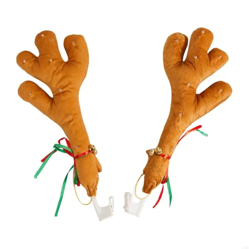 

1 Pair Christmas Elk Antlers Ornaments Vehicle Accessories Car Antler Decoration with LED Light Automotive Exterior Trim