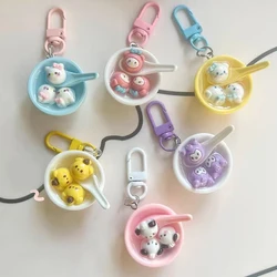 Brelok kulka ryżu miska Sanrio Kuromi melodia Pochacco Cinnamoroll wisiorek brelok plecak Charms wystrój samochodu akcesoria do toreb