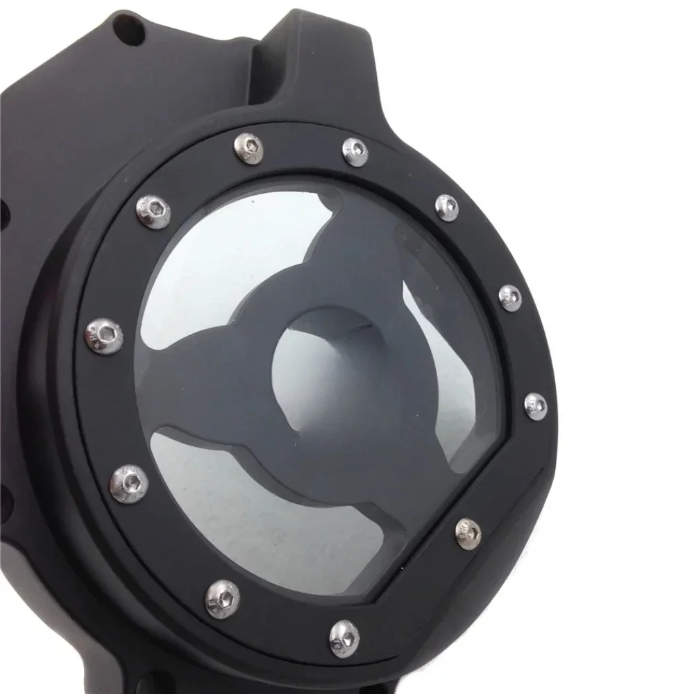 Aftermarket Motorcycle Engine Stator Cover See Through for Suzuki 2005-2008 GSXR 1000 Chrome /Black Left