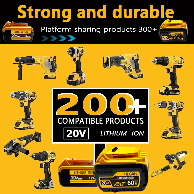 2025 100% nueva batería de repuesto de litio 20V/60V 6,0-12.0Ah para Dewalt DCB184 DCB200 DCB182 DCB180 DCB181 DCB182 DCB201