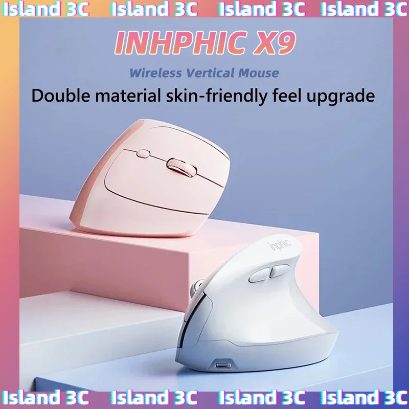 

INPHIC X9 Vertical Wireless Mouse 2.4G Fast Charging Silent Office Ergonomic Creamy Laptop Computer PC Accessories Girl Gifts