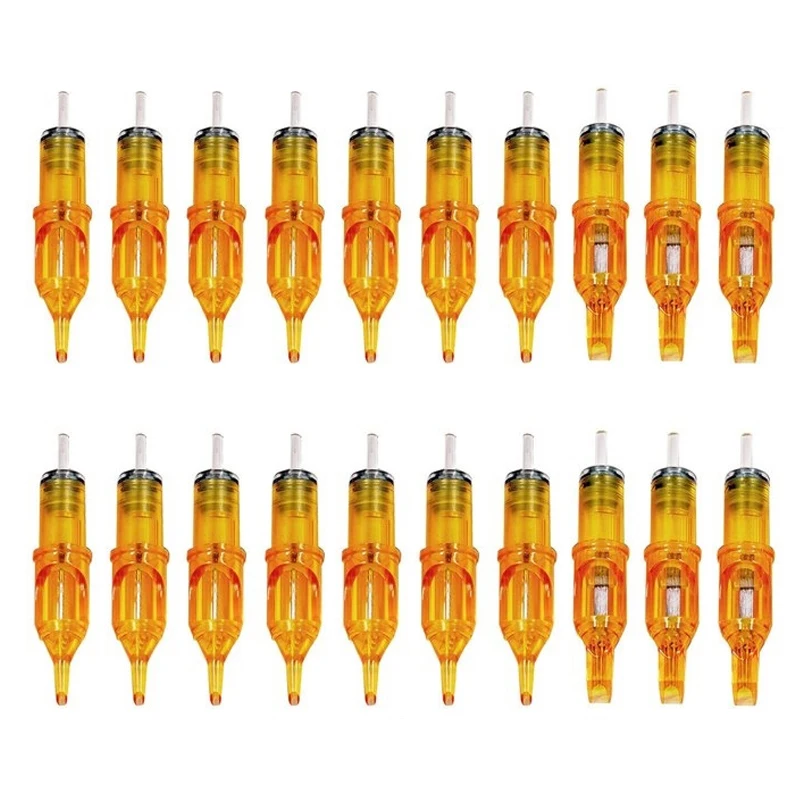 20 ชิ้น/กล่องสักเครื่องเข็มทิ้งสีเหลือง DRAGONFLY เข็มเข็มสักอุปกรณ์ Microblading ความปลอดภัยเครื่องมือ