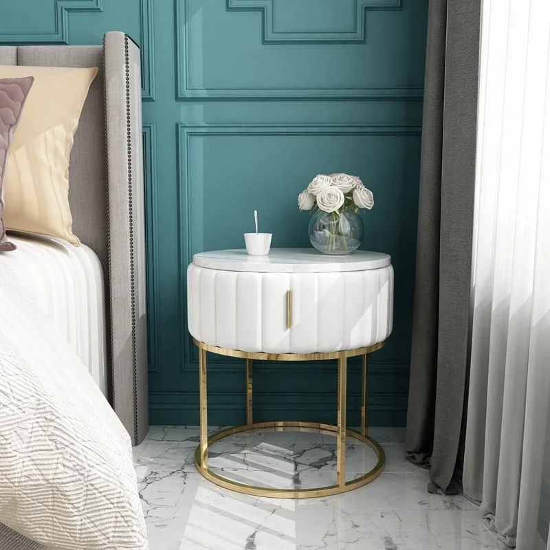 Latest Design Round and Square Marble Top Bedroom Nightstand Hotel