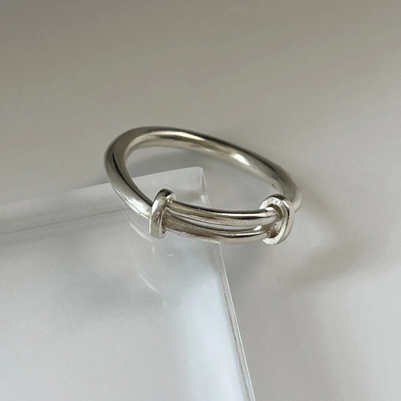Women's Silver Color Line Adjustable Ring