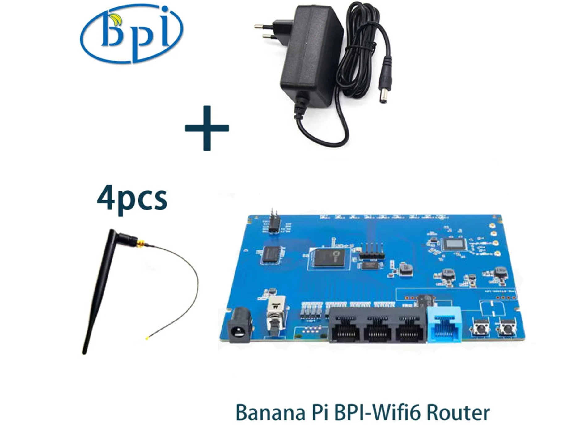 Imagem -01 - Banana pi Bpi-wifi Tr6560 Mais Tr5220 Wifi Soc Dual Core Arm Cortec a9 Integrado 5ge Phy Rgmii Suporta ge Mags Routing Board