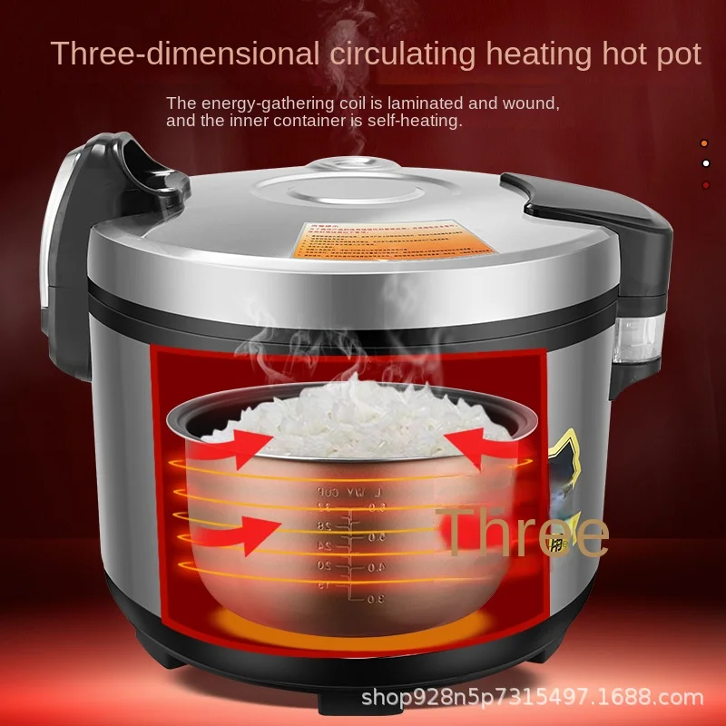 Positive Hemisphere Commercial Non-Stick Stainless Steel Rice Cooker with Measuring Cup Large Capacity Household Use Wholesale