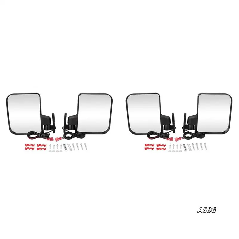 

2X Golf Cart Side Mirrors With LED Turn Signal Light For Club Car EZGO Yamaha And Others Golf Cart