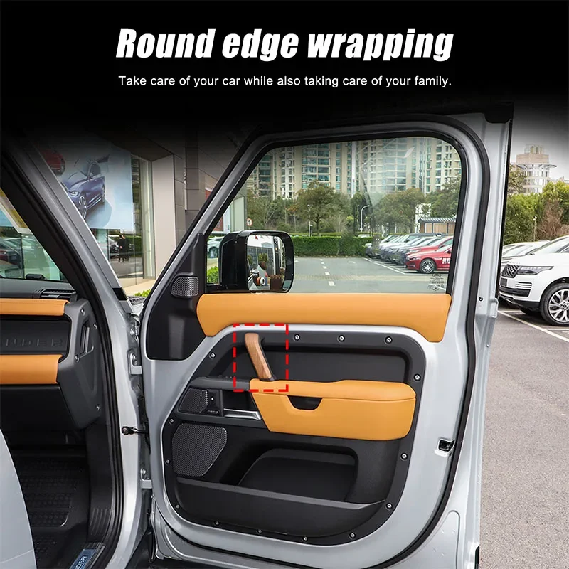 

For Land Rover Defender 110 2020-2023 Car Interior Handle Decorative Cover Sticker Real Carbon Fiber Interior Accessories