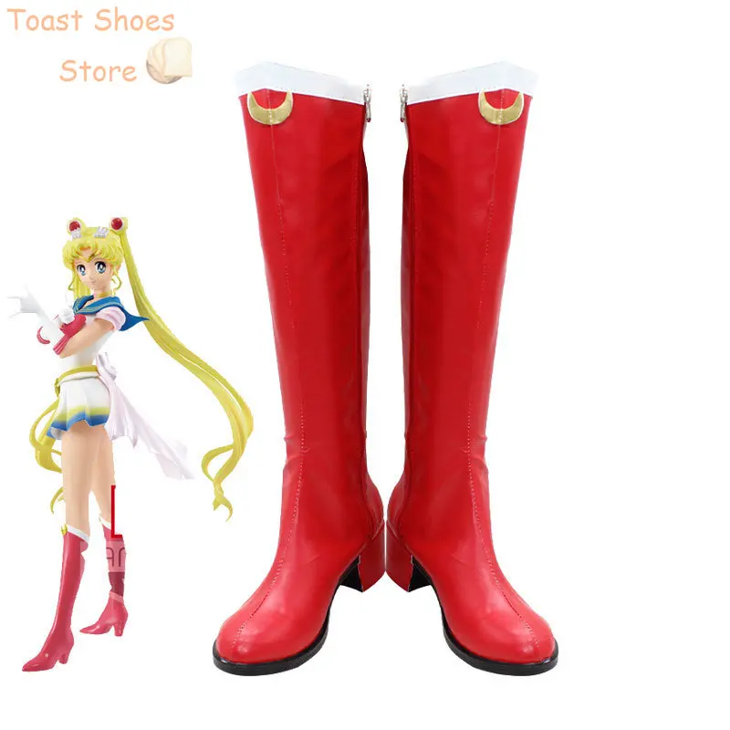 Tsukino Usagi Cosplay Schoenen Anime Cosplay Rekwisieten Pu Lederen Schoenen Halloween Laarzen Kostuum Prop