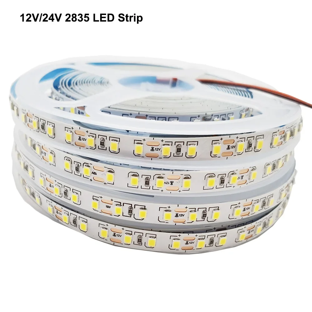 12/24V 2835 LED Strip 5m 10m 15m 20m Tape Light Ribbon 120LED/m Natural White / Warm White / Cold White Home Decoration Lighting