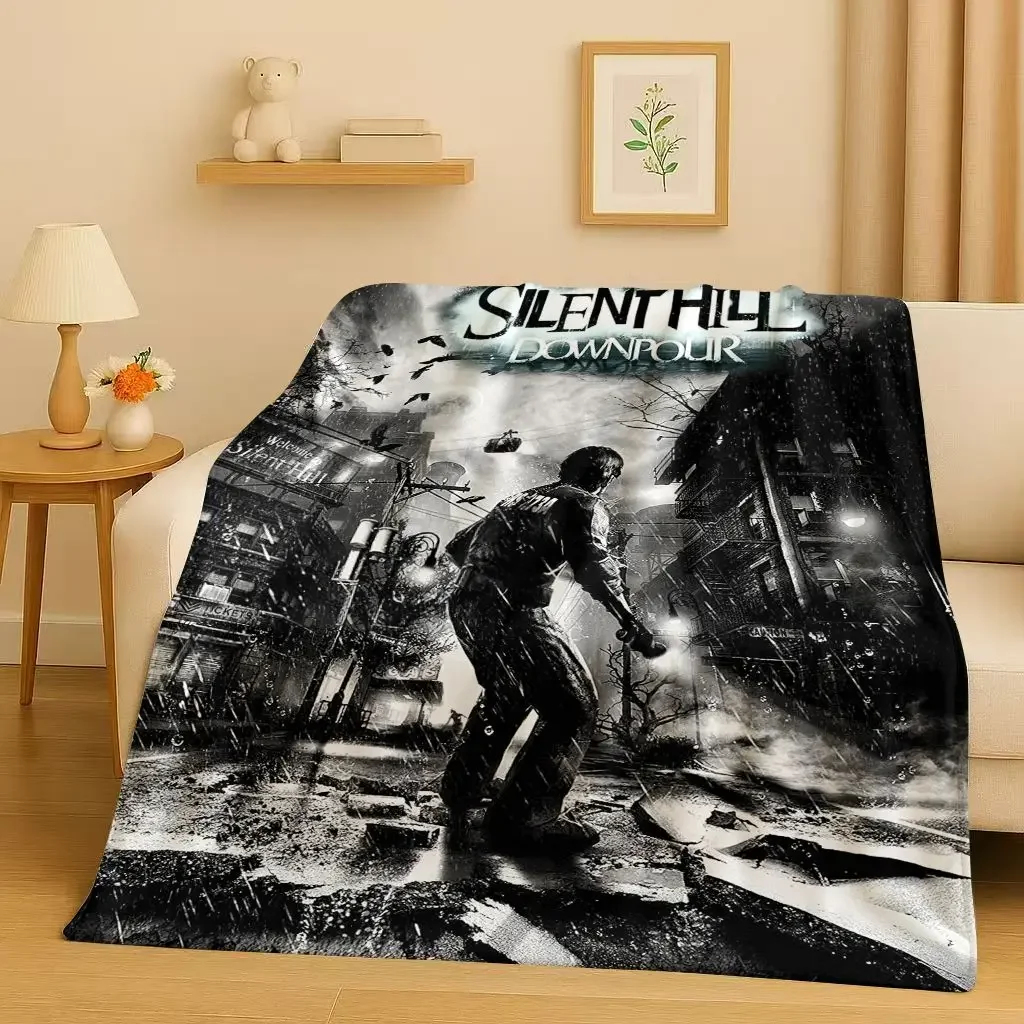 Classic Game Silent Hill Pyramid Head Horror Movie Flannel Blanket,Ultra Soft Warm Plush Throw for Home Bedroom Bed Sofa Cover