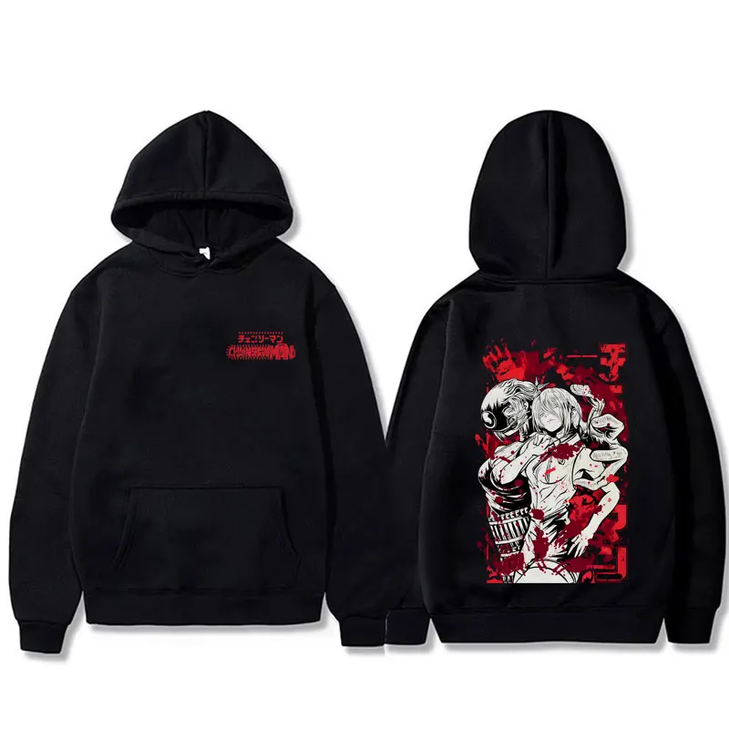 

Anime Chainsaw Man Reze Graphic Hoodie Men Women Cartoon Oversized Hooded Sweatshirt Unisex Fashion Vintage Hoodies Streetwear