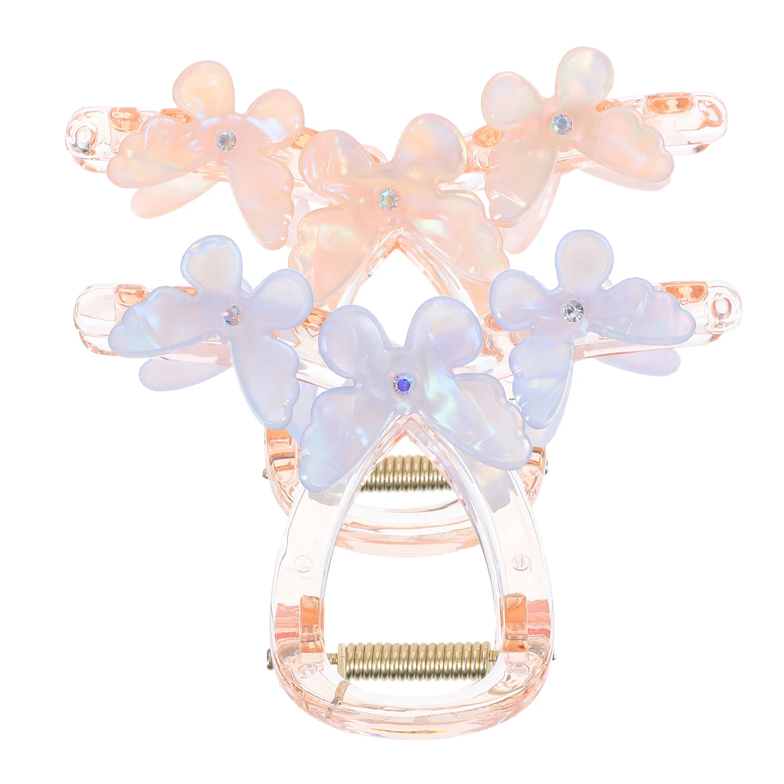 

2pcs Butterfly Claw Clips Cute Hair Accessories Shark Style PVC Jaw Clamps Non-Slip for Thick Long Hair Stylish Daily Party