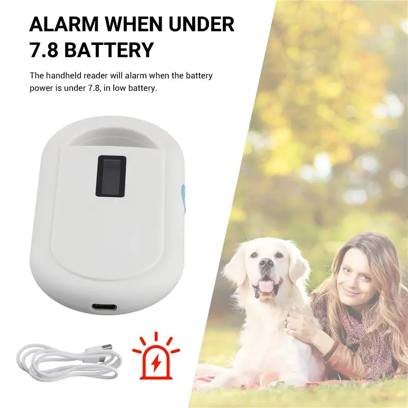 RFID Reader Pet Microchip Scanner Handheld Animal Chip Reader Portable RFID Reader Supports For ISO 11784/11785, FDX-B
