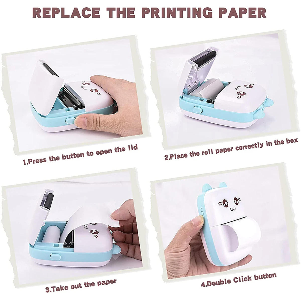 Portable Thermal Printer Bluetooth Mini Pocket Printer Wireless Pocket Picture Printer for Working Listing Notes Journal Travel