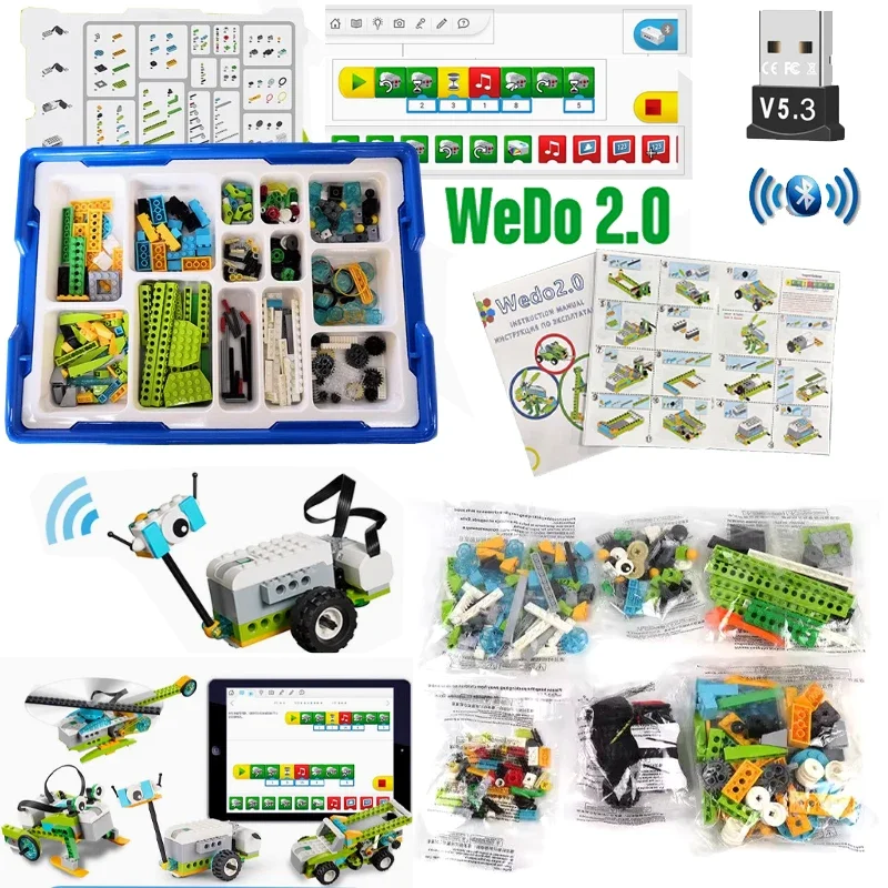 

NEW Technical WeDo 2.0 Core Educational Set Building Blocks with Book DIY Parts 45300 Scratch 3.0 Children Toys Christmas Gifts