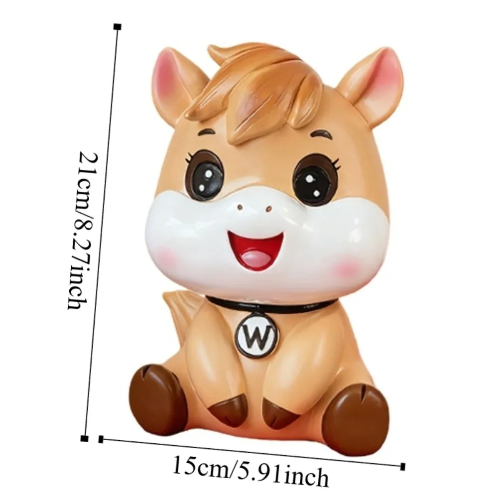 Anti Drop Horse Year Piggy Bank Savings Tank Large Capacity Cartoon Horse Money Boxes Collectible Decorative