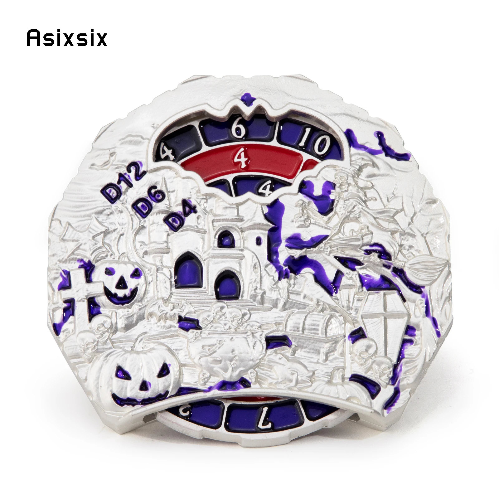 

White Blue Castle A Spinning Wheel Toy with Dice for A Multiplayer Rotation Game, Featuring A Dice Scoring System