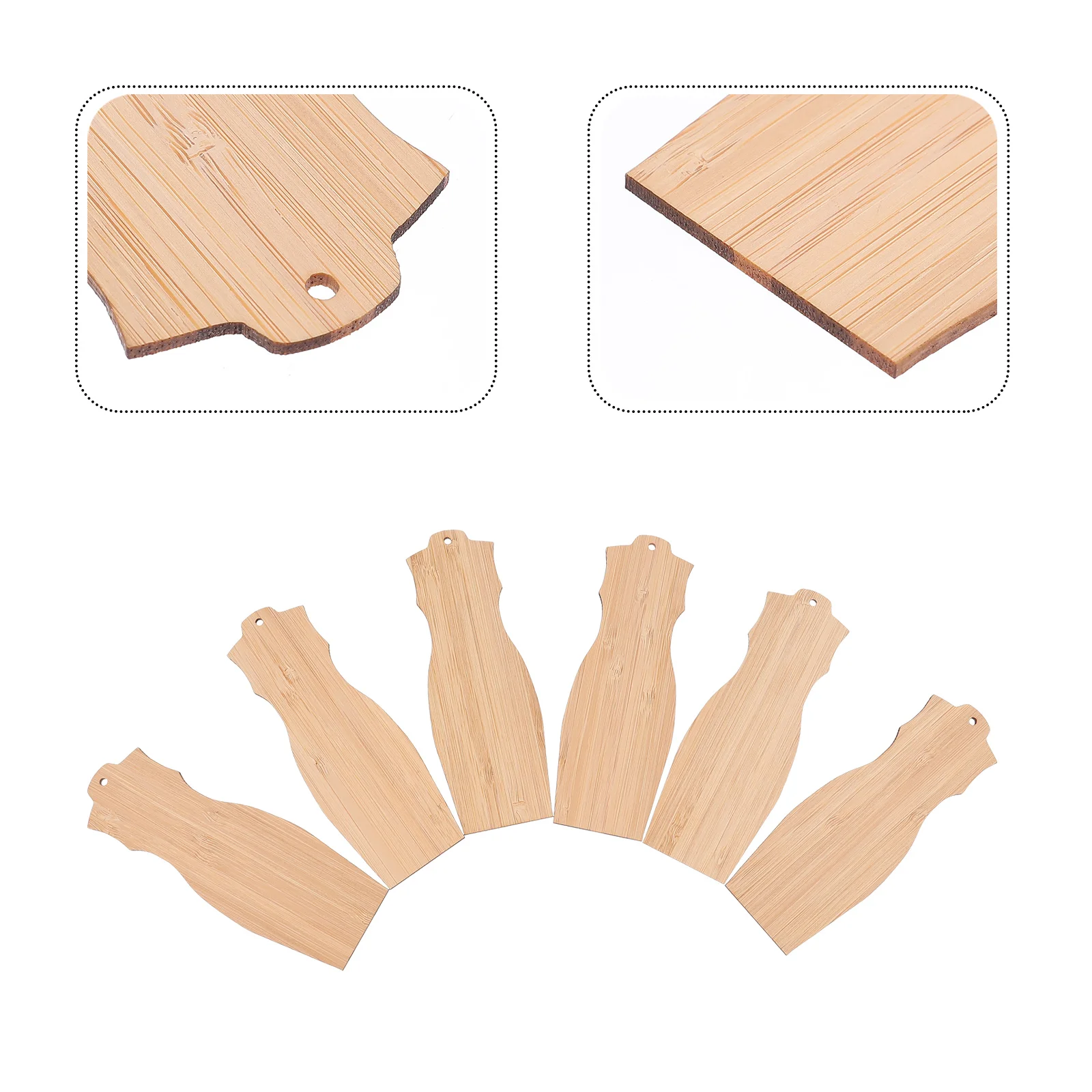 

6Pcs Diy Blank Bookmarks Unfinished Bamboo Tags For Students Writers Readers
