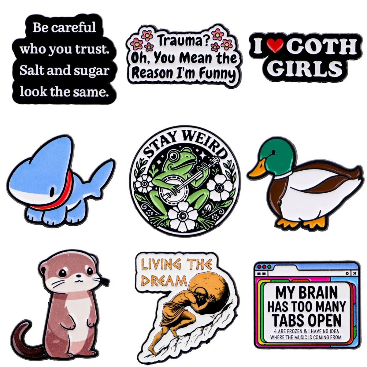 Cartoon Otter Enamel Pin Funny Frog Brooch For Coat Women's Brooches Fashion Lapel Badges Jewelry Gift for Friends