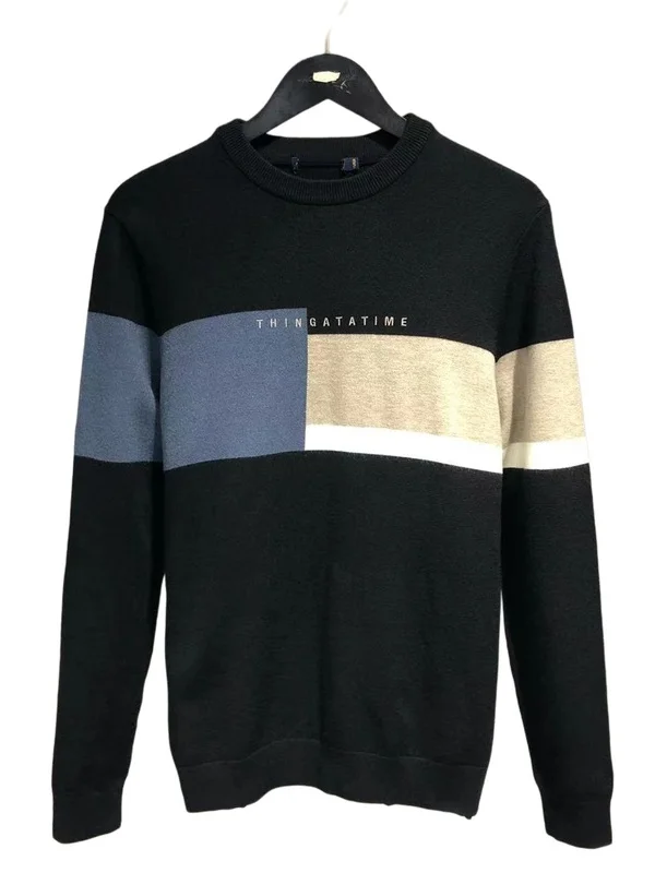 

Men's Casual Knitted Sweater round Ne Color Blo Wool Blend Long Sve Comfortable Soft Polyester Acrylic Nylon Wool Silk