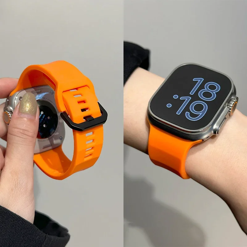 Silikonarmband für Apple Watch Band 46 mm 44 mm 45 mm 42 mm Sport-Handgelenkarmband iWatch Serie 8 7 SE 5 6 9 Ultra 2 49 mm Handgelenkgürtel