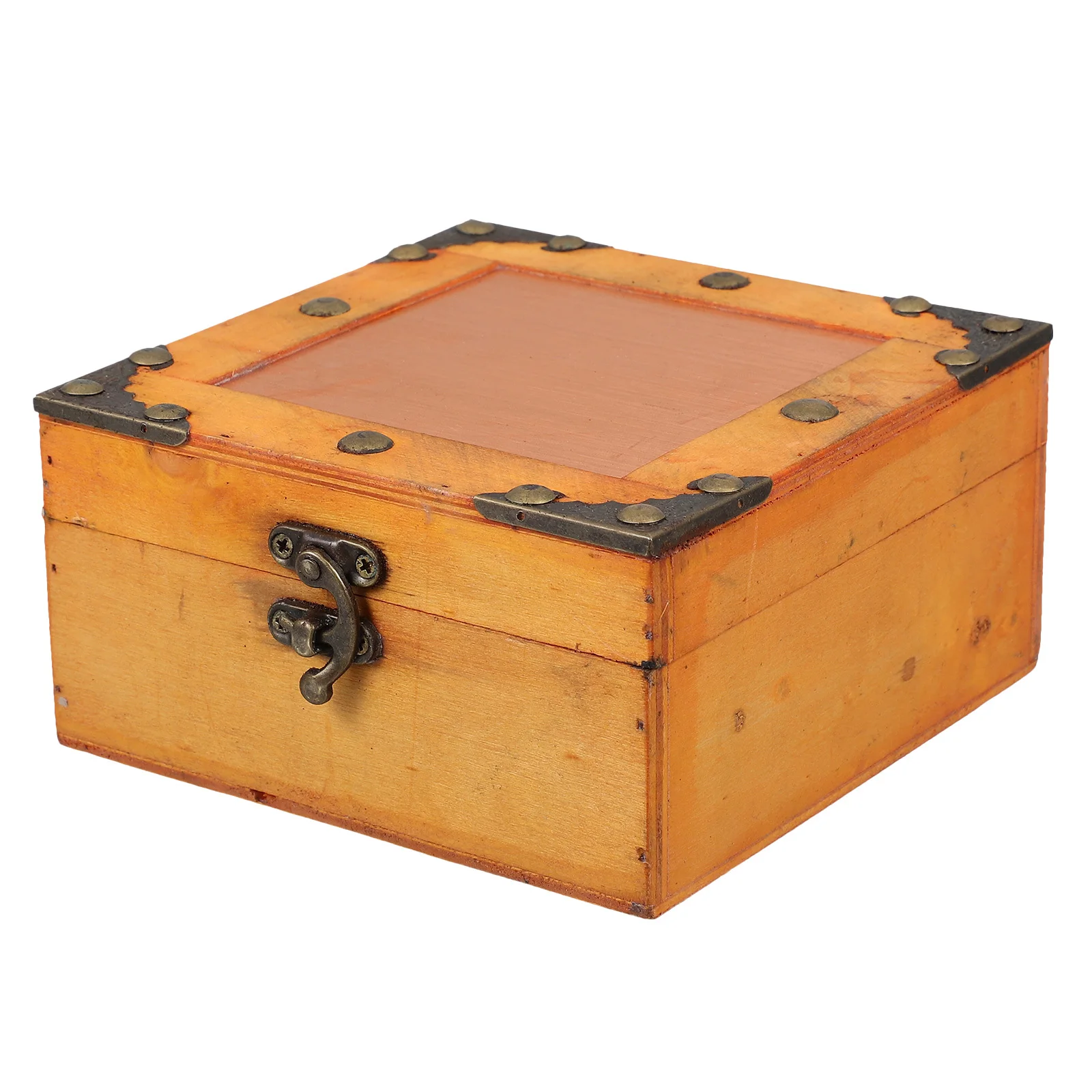 

Vintage Wooden Storage Box Small Size Retro Jewelry Organizer Desktop Craft Container Decorative Box With Lid
