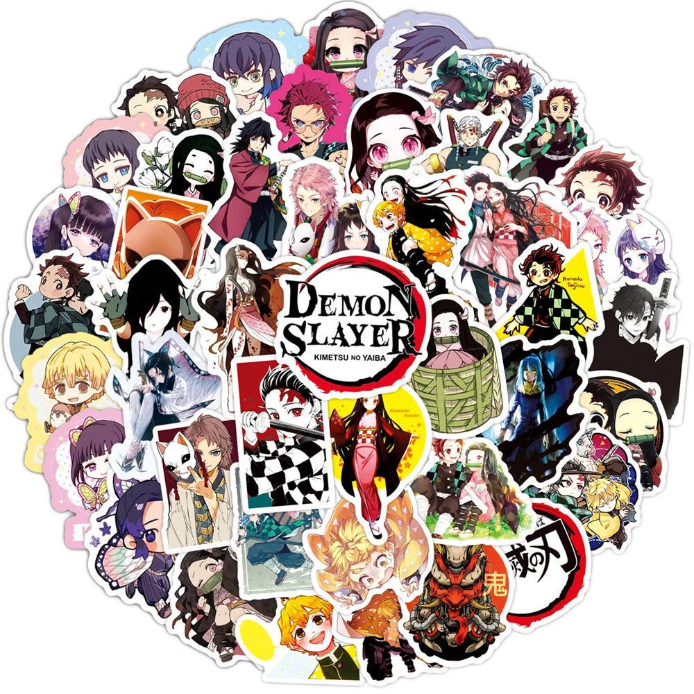 50PCS Cartoon Japanese Anime Demon Slayer: Blade Graffiti Creative Sticker Desk Guitar ComputerWaterproof Sticker