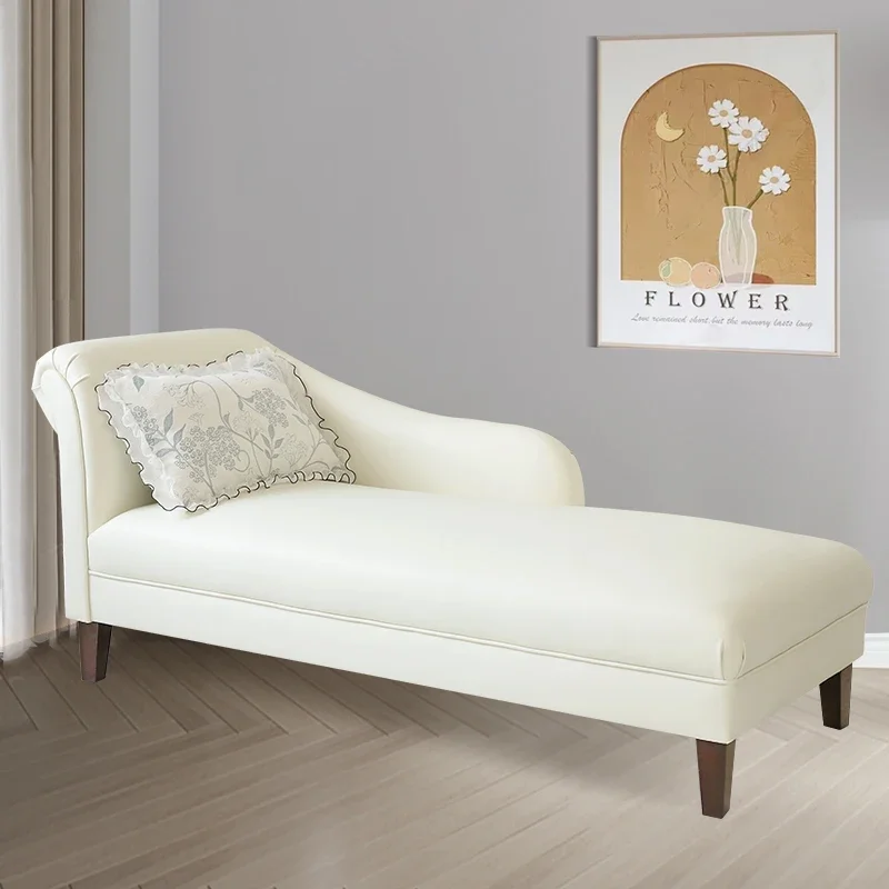 European-style chaise longue leather sofa balcony leisure chaise longue bedroom chaise longue sofa cowhide toffee chair