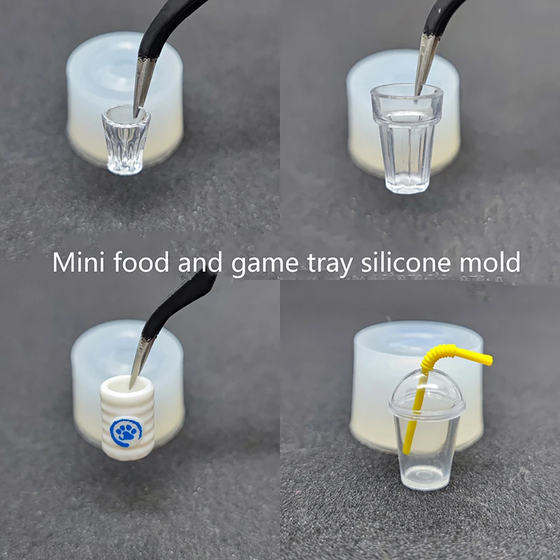 1PC Dollhouse Cups Silicone Mold Dolls House Mini Sippy Cup Dollhouse Decoration Accessories Pretend Play Toy