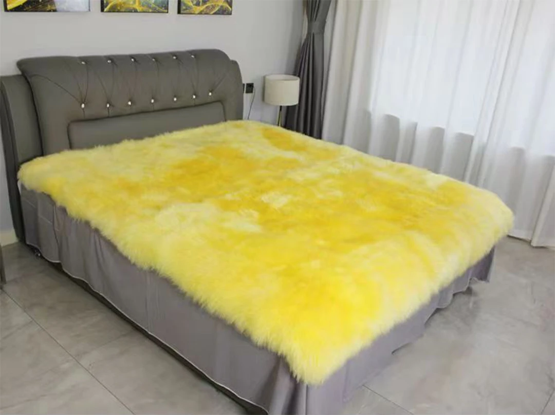 

Long Wool Sheepskin Carpet, 100% Real Fur Blanket, Natural White Lambskin Throw, Bedroom Sofa Rugs, Living Room Carpets