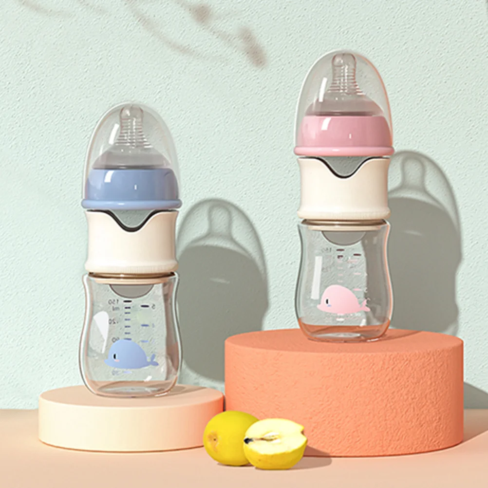 

Baby Feeding Bottles Glass and PP Material Detachable Design Easy to Wash and Clean Portable Milk Bottle Feeding Bottle