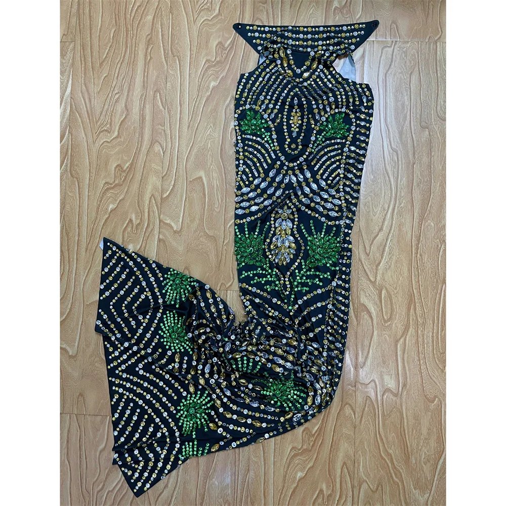 Xiaocao-traje de actuación para club nocturno, Bar, DJ, fiesta de cantante femenina Sexy, equipo de baile de diamantes completo, espectáculo temático DS, vestido de GOGO, nuevo