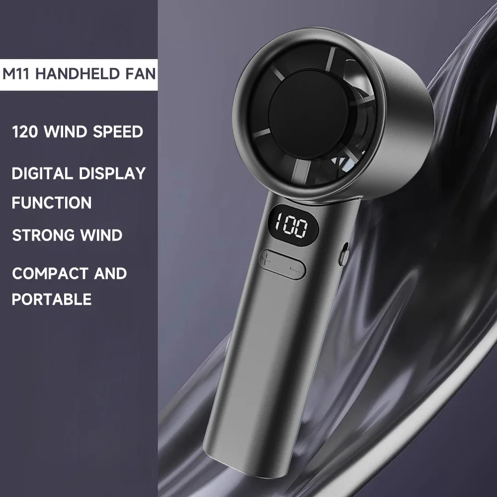 Portable Handheld Fan 120 Wind Speeds Mini Bladeless Hand Fan USB Rechargeable Highspeed Fans Camping Electric Fans Air Cooler