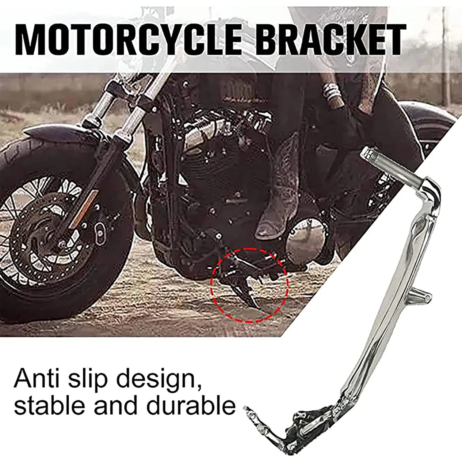 Creative Metal Motorcycle Kickstand Middle Finger Design Skeleton Claw Accessory Durable Anti-Pressure Motor Bike Stand