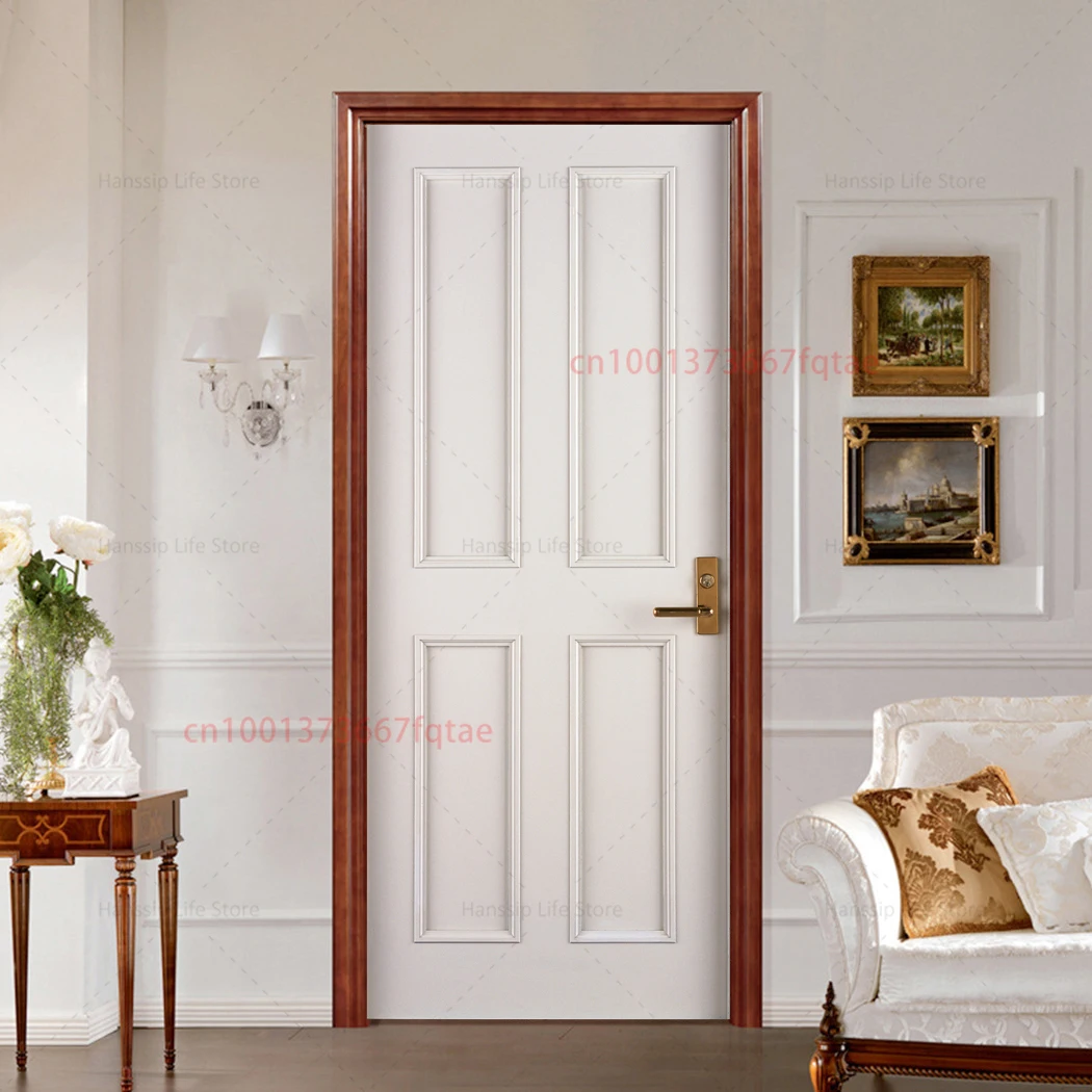 3D Realistic Wood Design Door Stickers, New Design Removable Retro Brown Wood Grain Printed Home Door Decoration Wallpaper