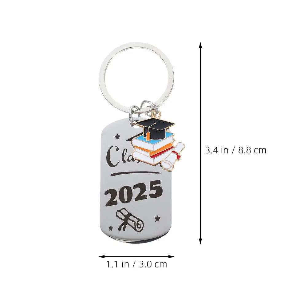 4Pcs Grad Cap Keychains Titanium Steel Graduation Season Accessories Unique Present Graduation Party Favors for Students Bags