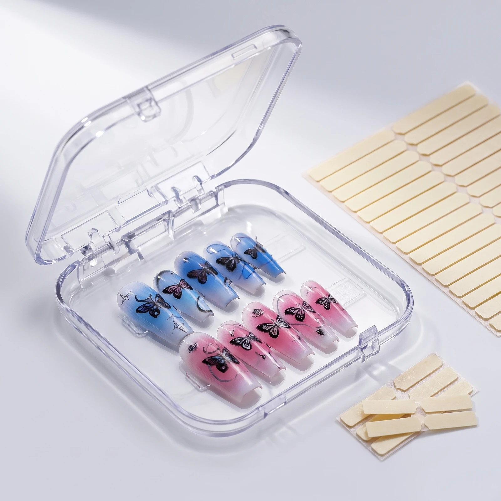 16 Pieces Press-on Nail Packaging Box Clear Press-on Nail Storage Box Transparent Portable for Travel, Home Organization view 4