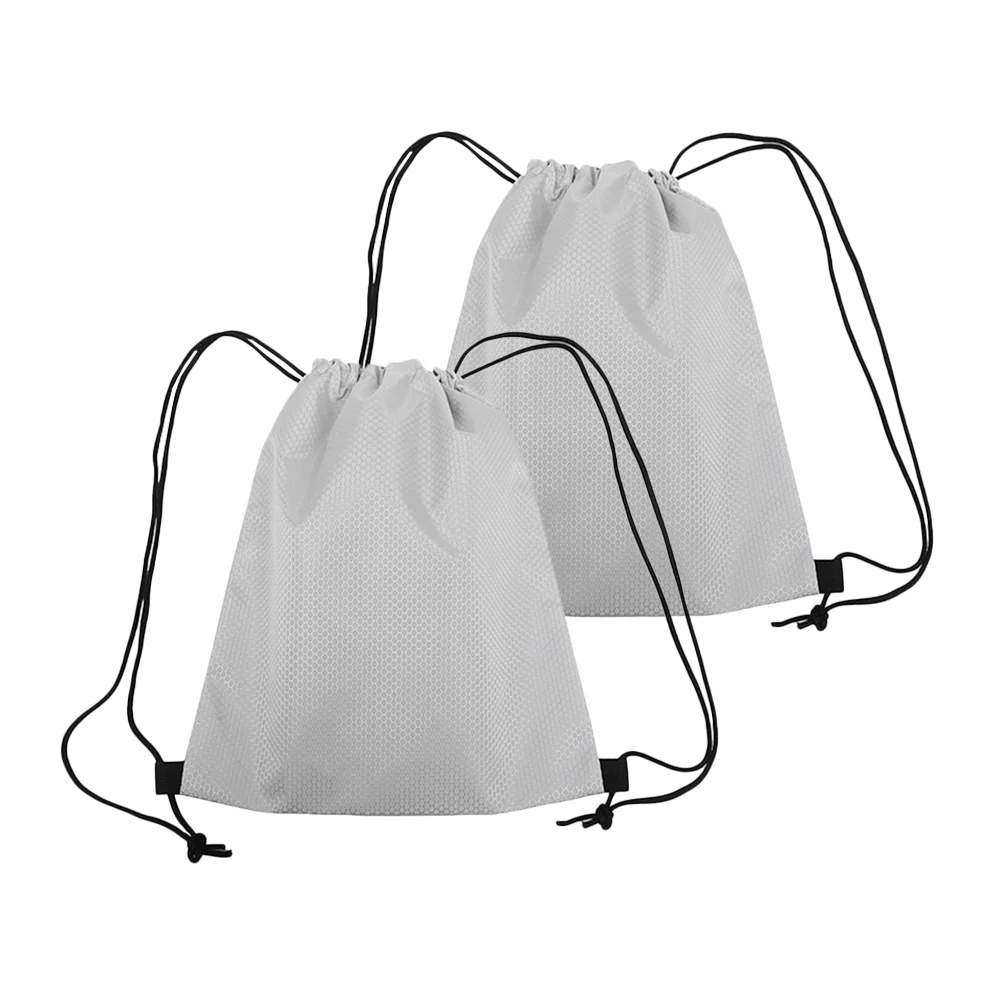 

2 Pcs Sports Bag Backpack Women Mesh Unisex Drawstring Gym Cloth Large Football Convenient Bags