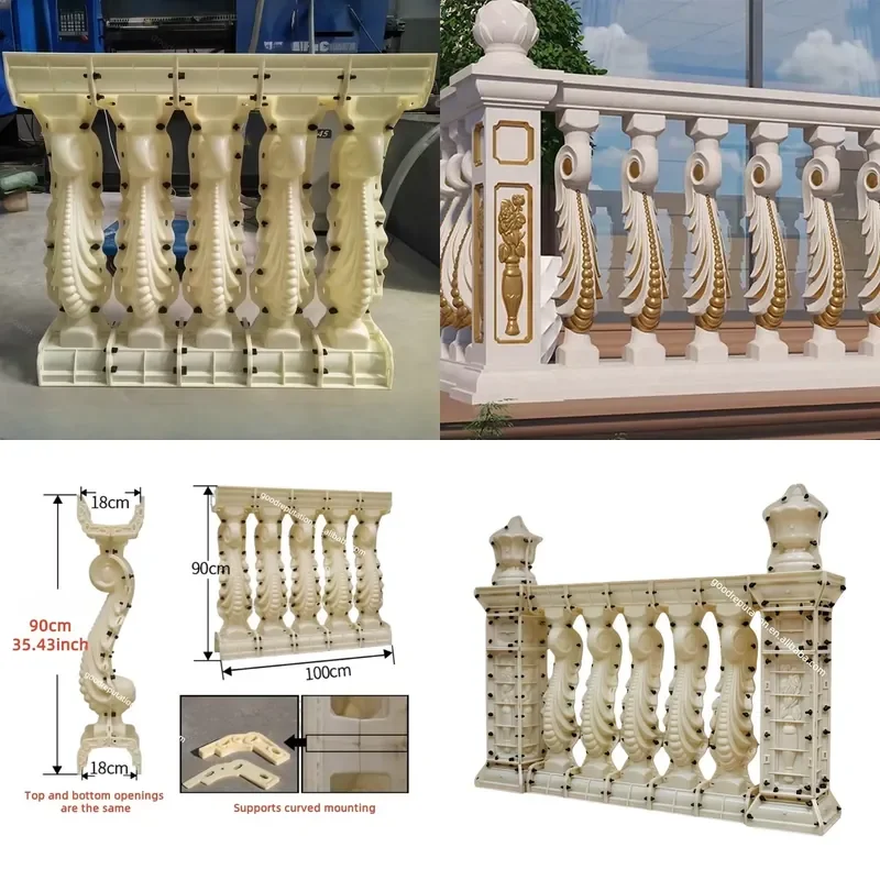 forPlastic Stair Handrail Balcony Railing Column Mold Concrete Cement Fence