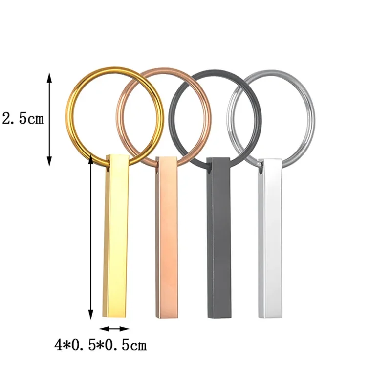 Trendy 2023 Personalized Stainless Steel Keyrings Custom Name Date Keychains For Women Men Jewelfy Gift
