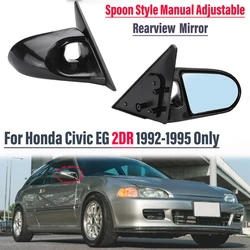 For Civic EG 2Dr Manual Adjustable Car Door Side View Mirror For Honda Civic 1992-1995 Black/Carbon Fiber Rearview Mirror