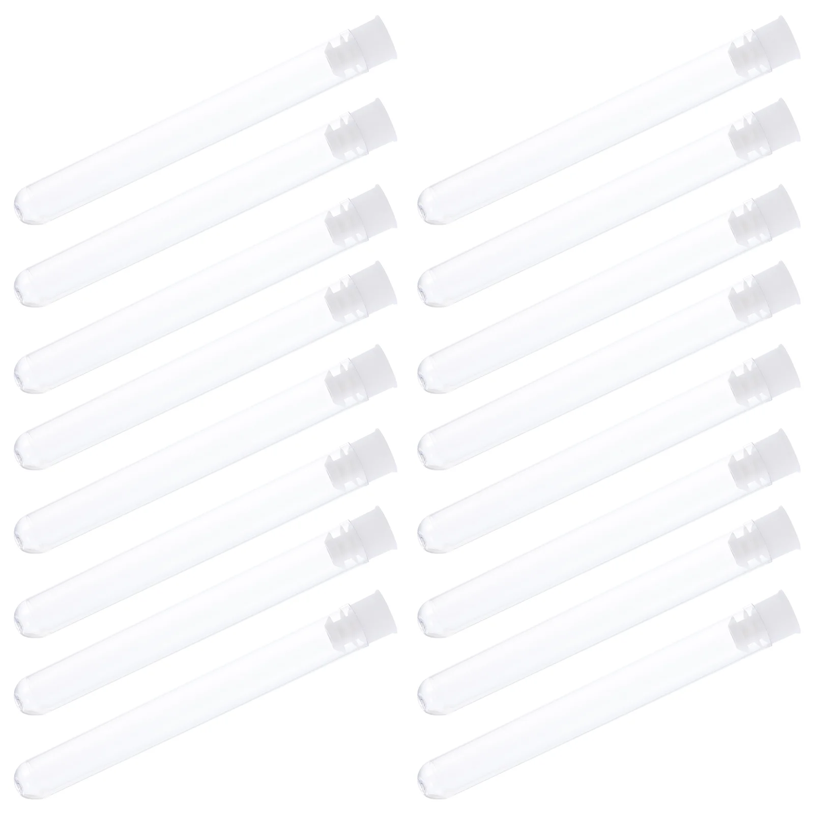 100 Pcs Plastic Test Tube Lab Sample Container Transparent Bottles Polypropylene Tubes Food Containers with Lids for Science