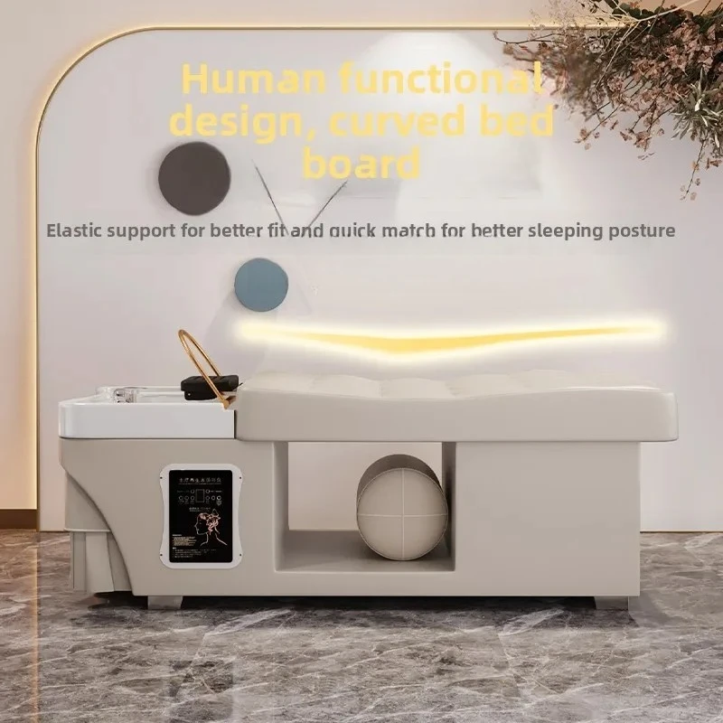 

XL curved Thai shampoo bed massage beauty salon head treatment bed water circulation fumigation water heater