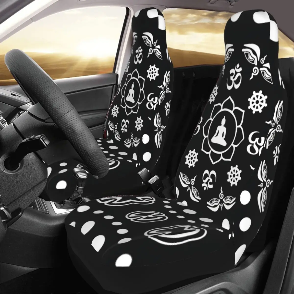 

Yoga Om Symbol Dharma Symbols Car Seat Cover Custom Printing Universal Front Protector Accessories Cushion Set